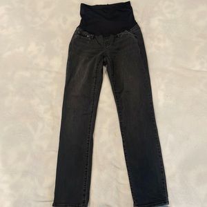 Black/Charcoal GAP Straight Leg Maternity Jeans